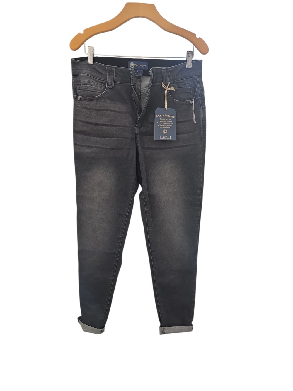 Democracy Gray Jeggings Skinny Jeans Stretch Waistband